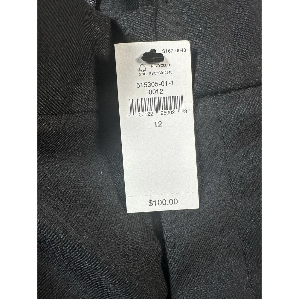 Banana Republic Ryan Fit Black Wool Blend Ankle Pants Womens 12‎ NWT Preppy